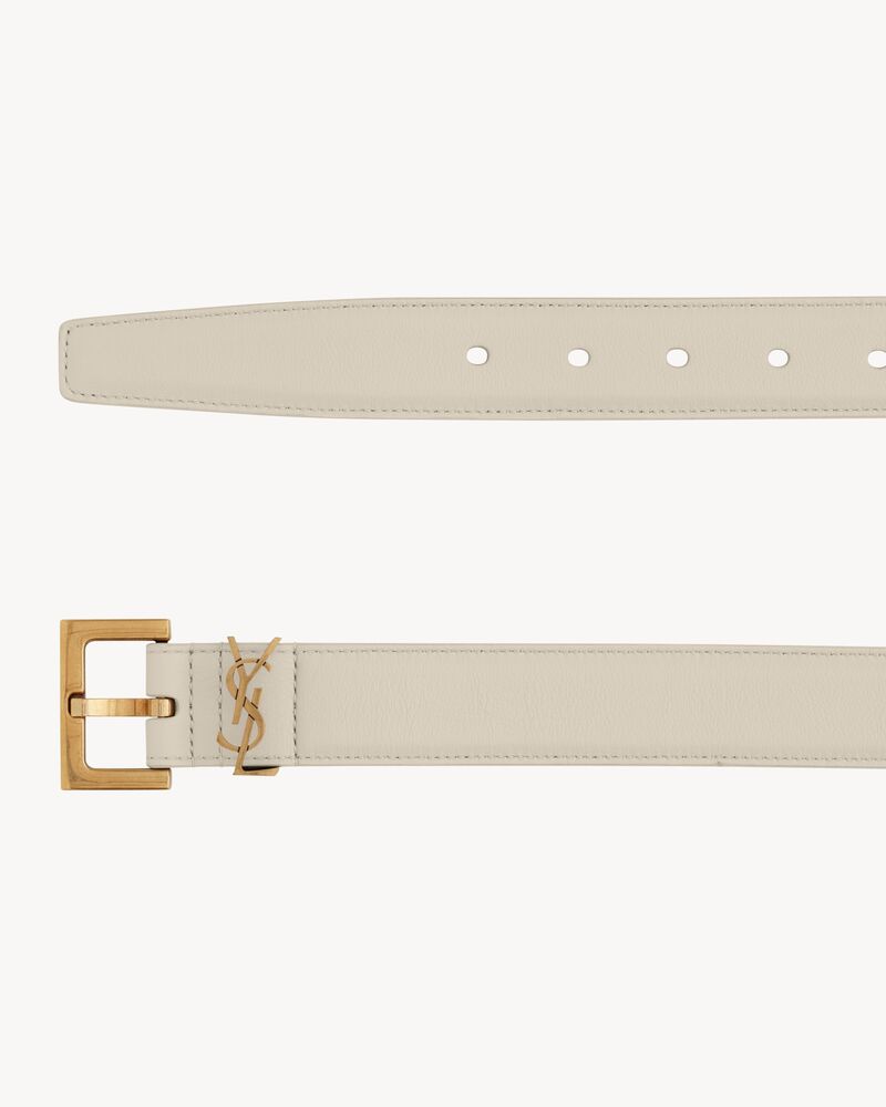 cassandre belt with square buckle in shiny box saint laurent leather - Image 2